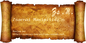 Zsarnai Maximilián névjegykártya